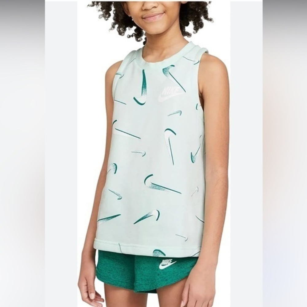 🍻🇪🇸🥑Nike Sportswear Golf French Terry Printed Tank Green/White Slim Fit XL